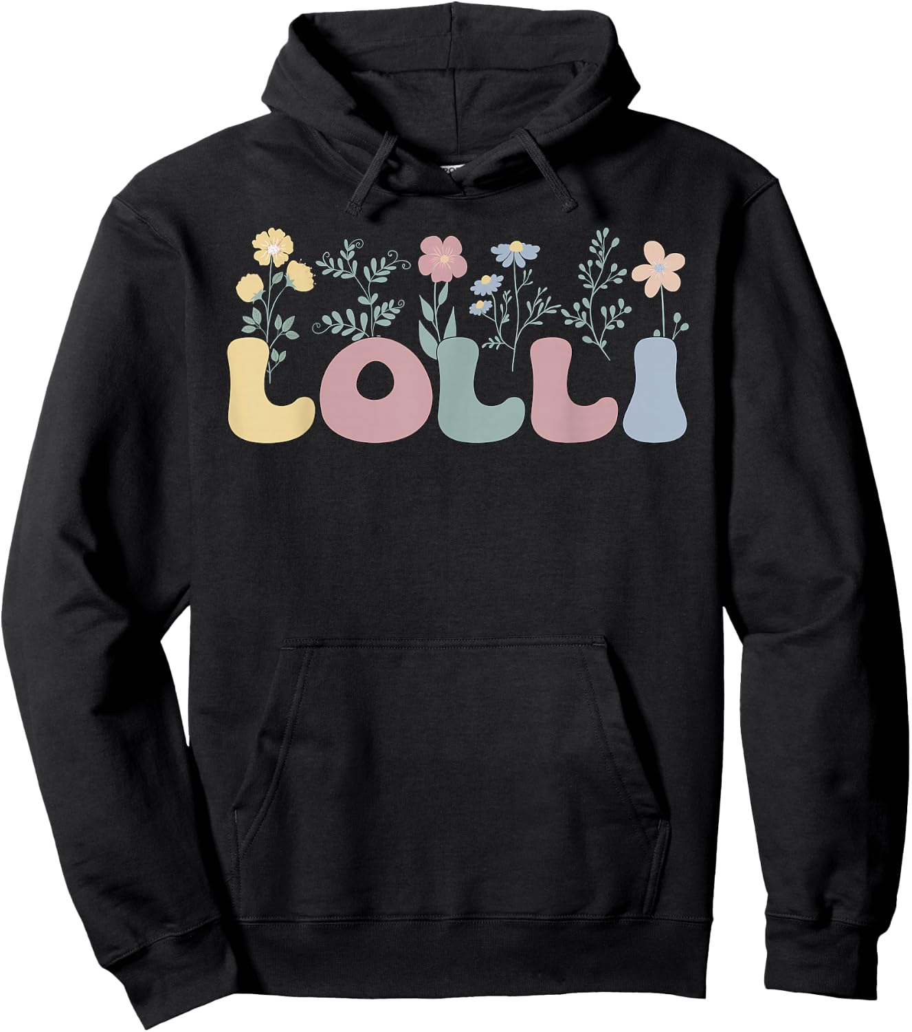 Groovy Lolli Grandmother Flowers Lolli Grandma Hoodie - Hoodie | Black