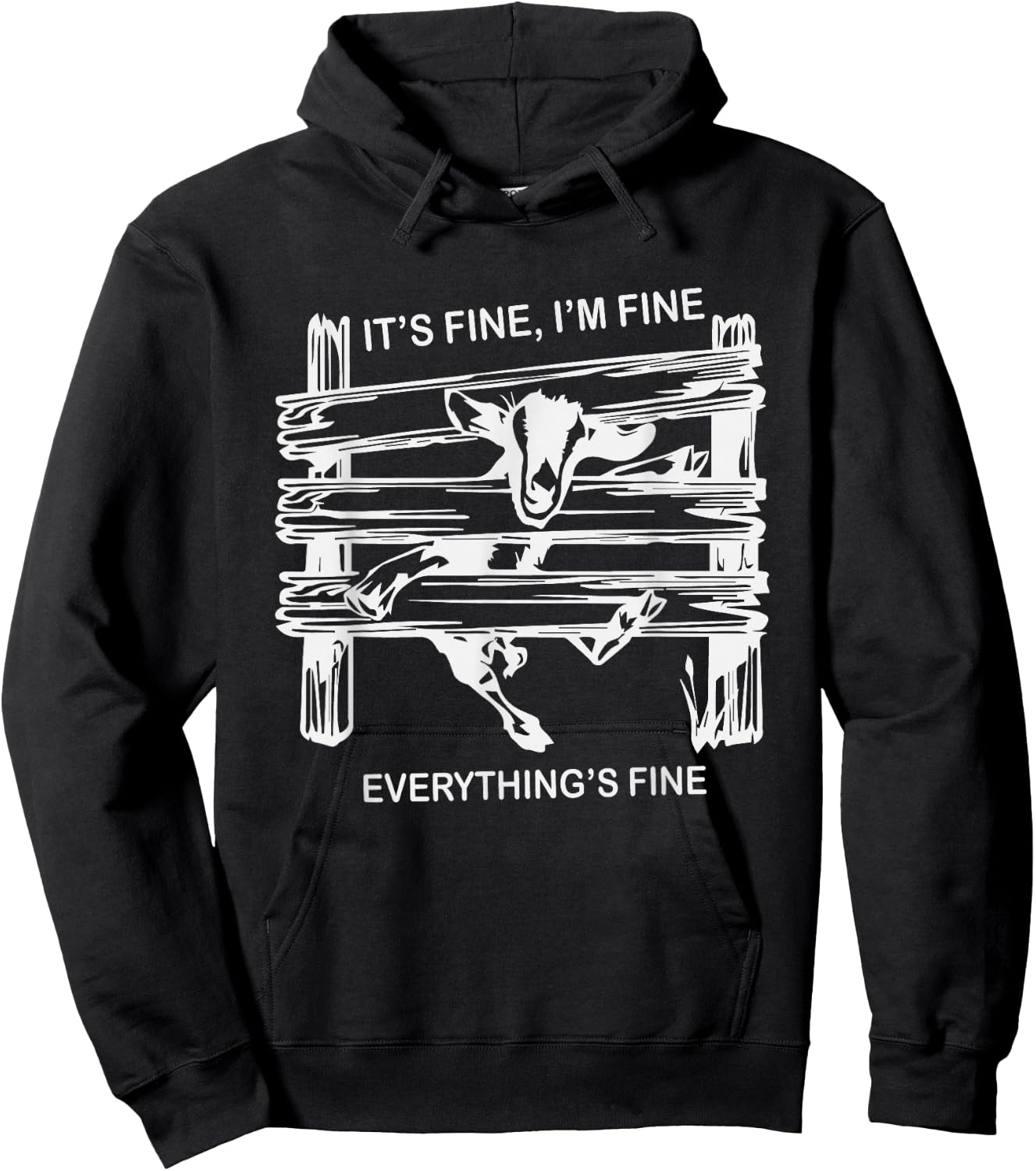 Funny Goat It's Fine I'm Fine Everything is Fine Hoodie - Hoodie | Black
