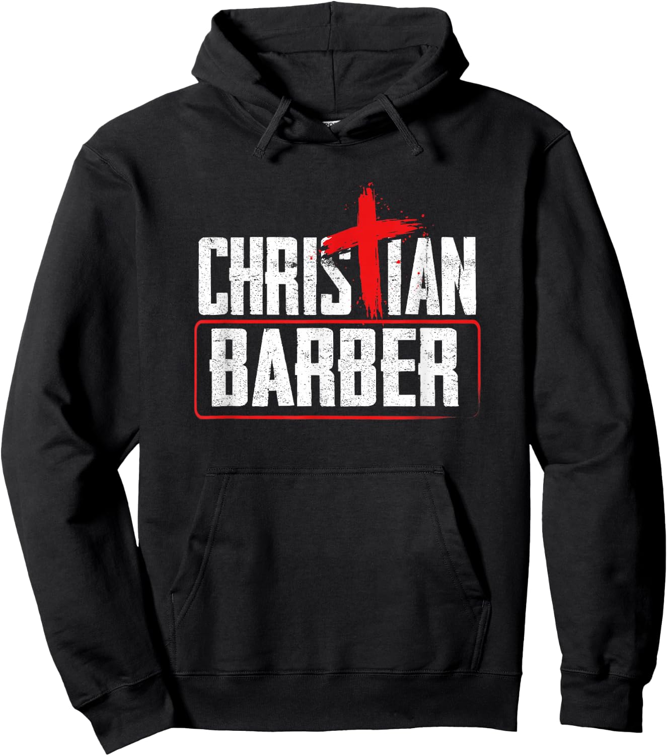Barber Shop Humor Inspirational Cross Christian Barber Hoodie - Hoodie | Black