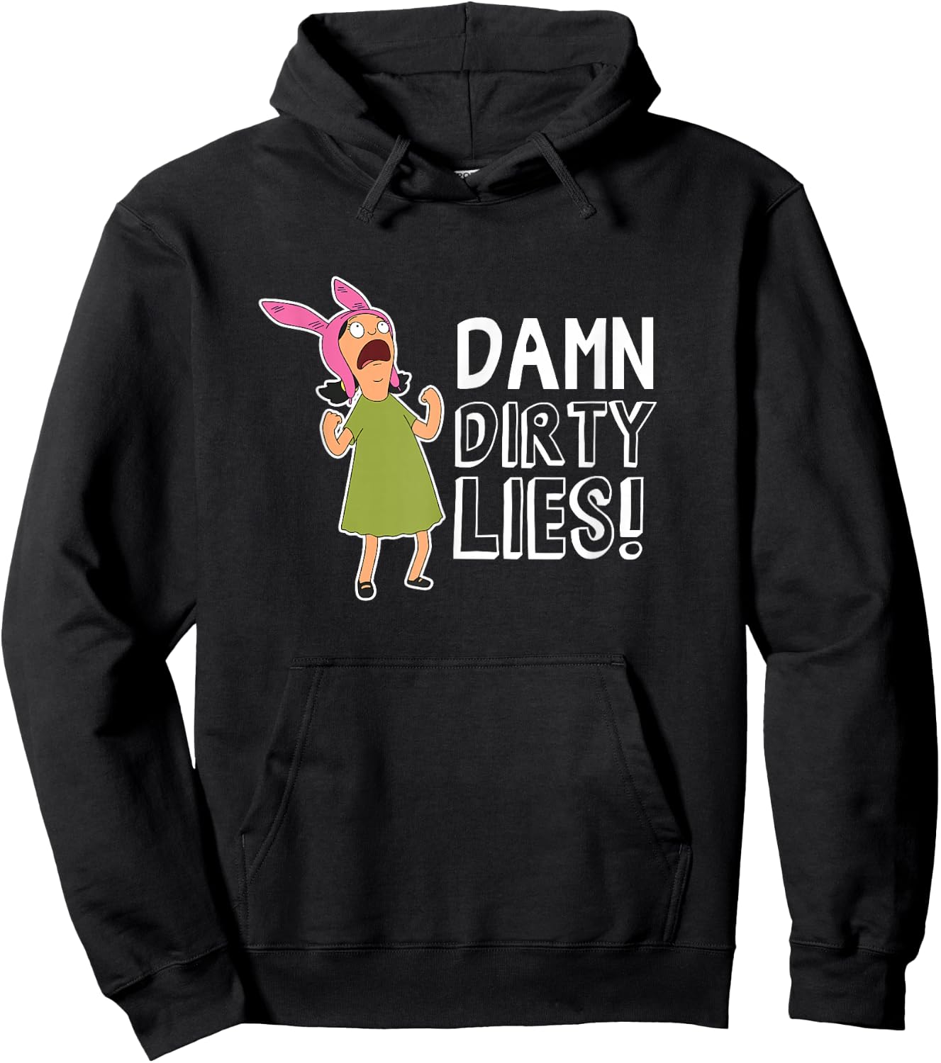 Bob's Burgers Louise Belcher Damn Dirty Lies Hoodie - Hoodie | Black