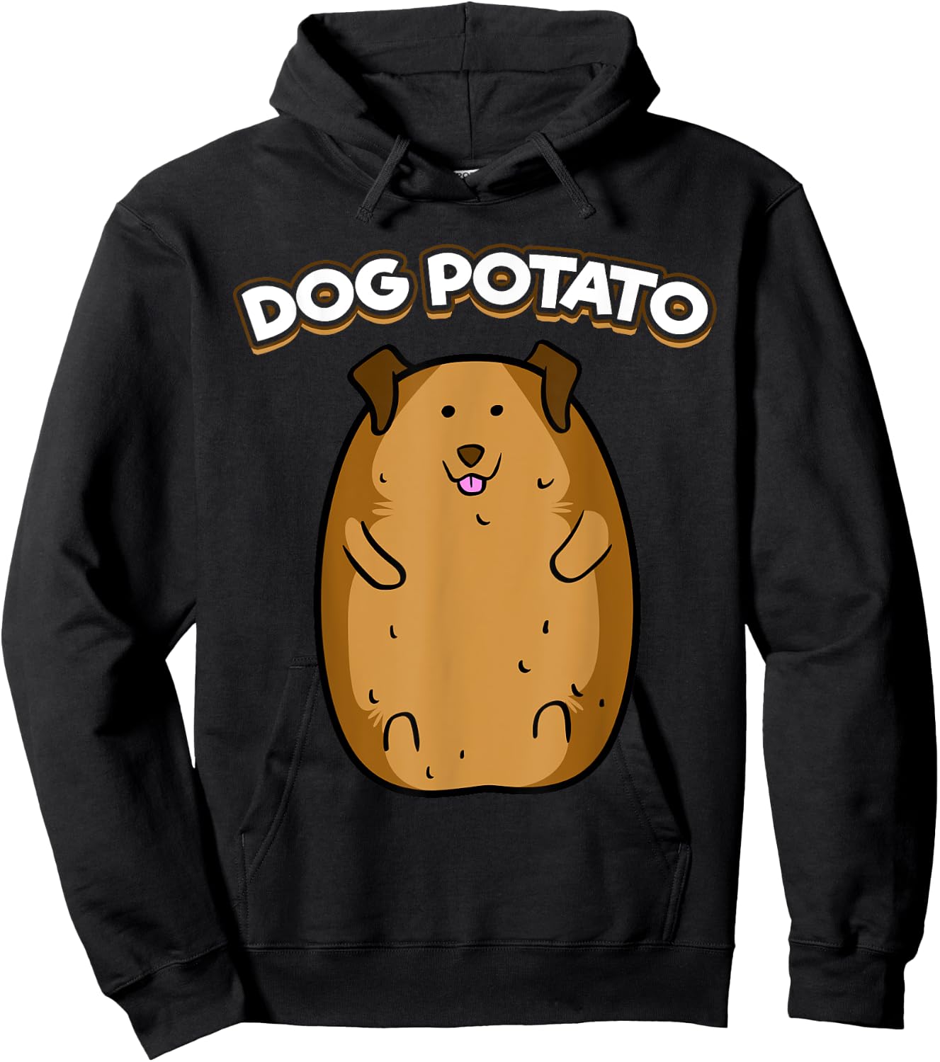 Dog Potato Funny Cute Fat Potato Canine Animal Women Girls Kids Hoodie - Hoodie | Black