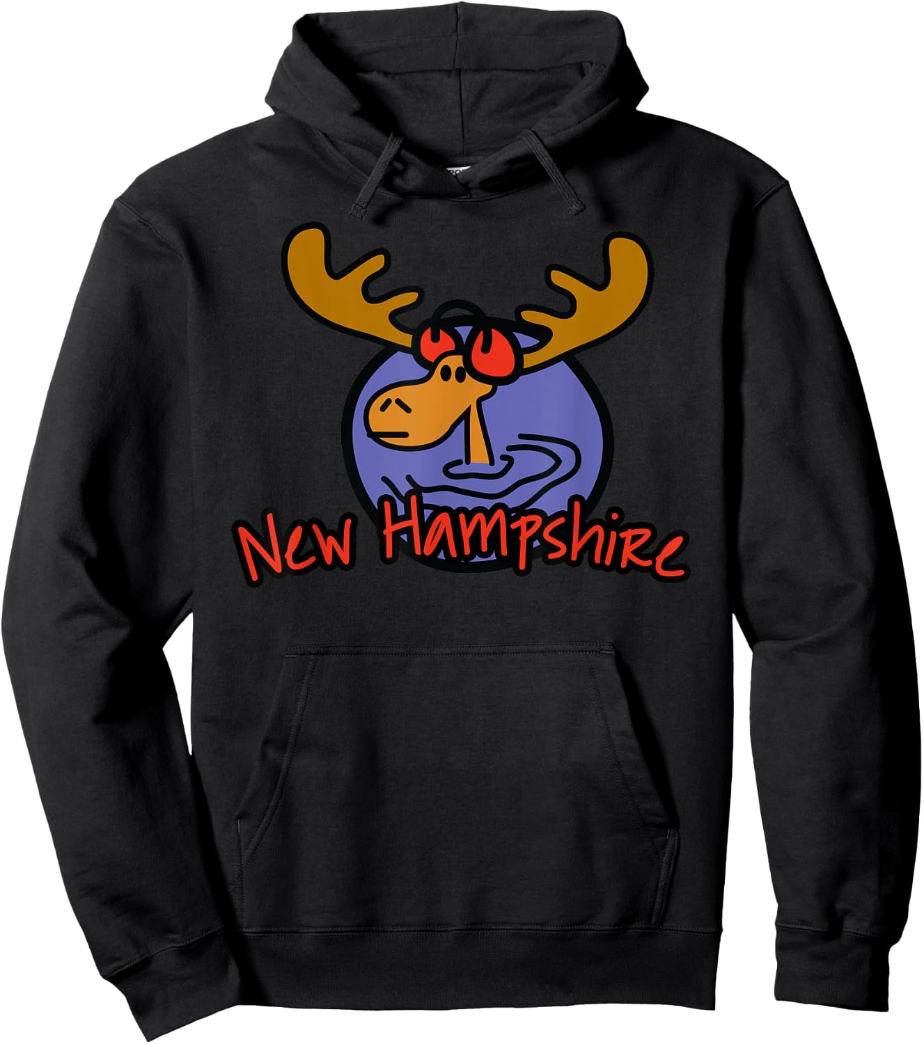 New Hampshire Moose product Hoodie - Hoodie | Black