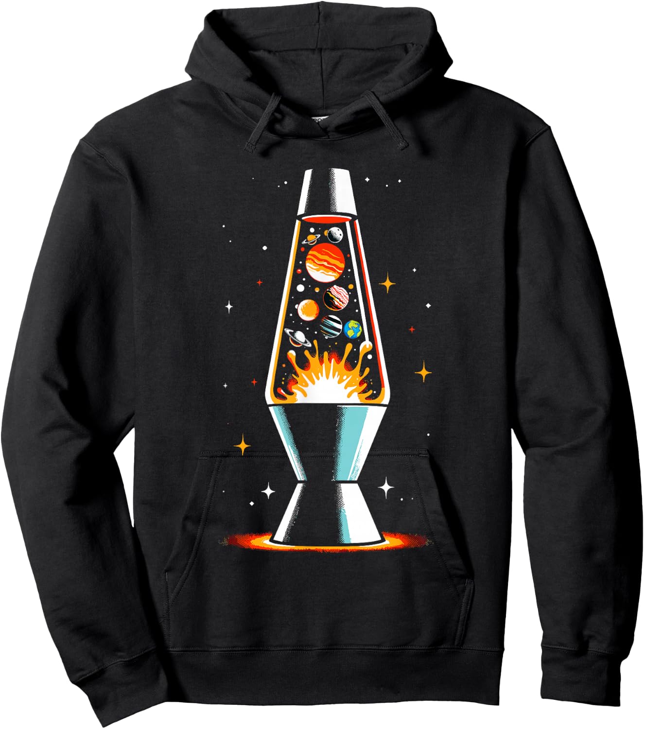 Planets Lava Lamp Science Gifts Men Kids Women Funny Space Hoodie - Hoodie | Black