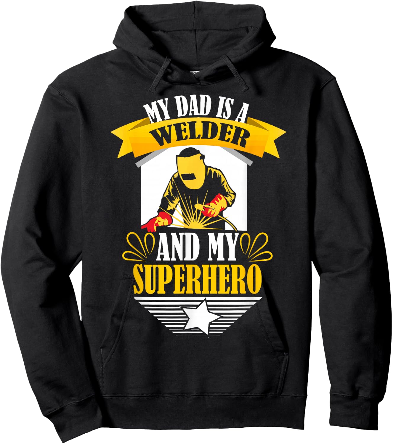 My Dad is A Welder Son Daughter Welding Weld Kids Boys Girls Hoodie - Hoodie | Black