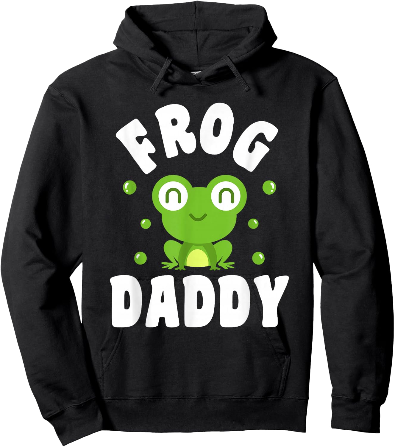 Cute Frog Daddy Cartoon Design Hoodie - Hoodie | Black