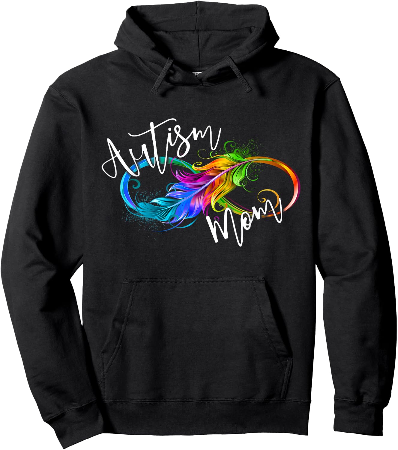 Neurodiversity Symbol Rainbow Infinity Autism Mom Awareness Hoodie - Hoodie | Black