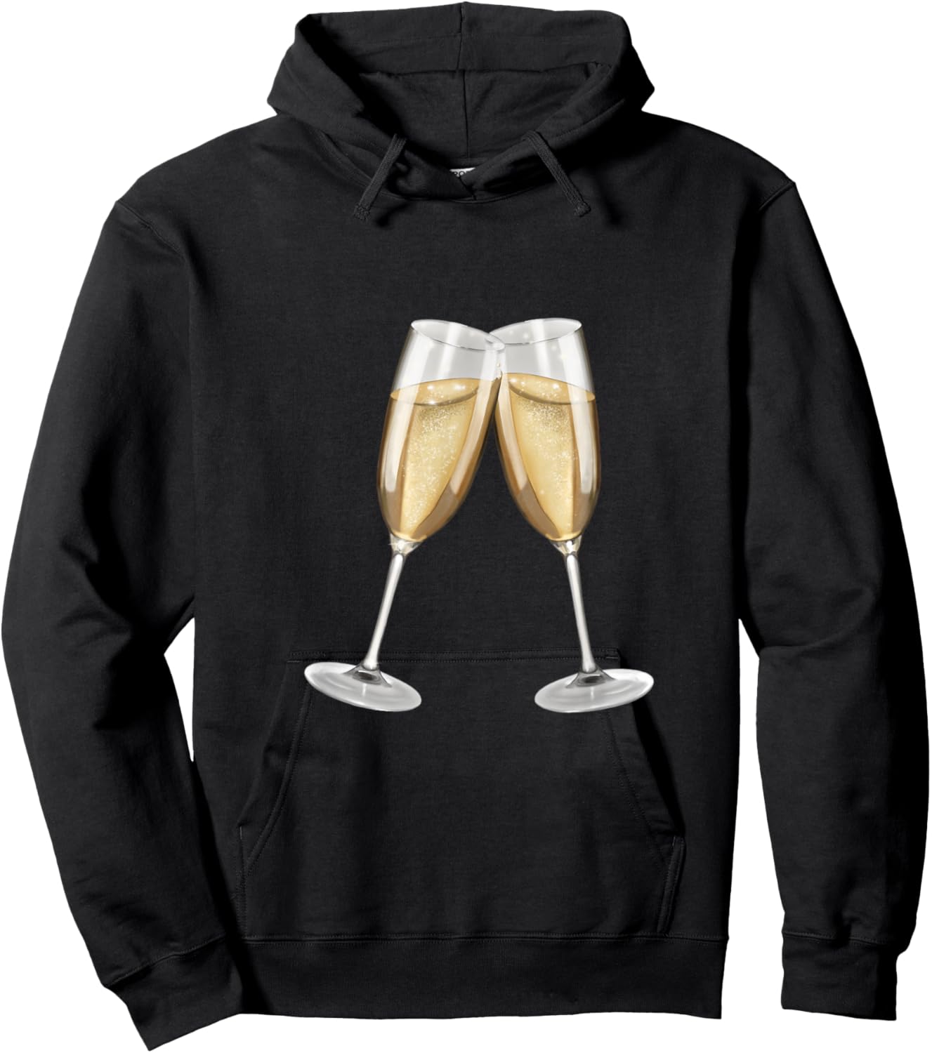 Sparkling Wine Glasses Toast (D010-0645B) Hoodie - Hoodie | Black