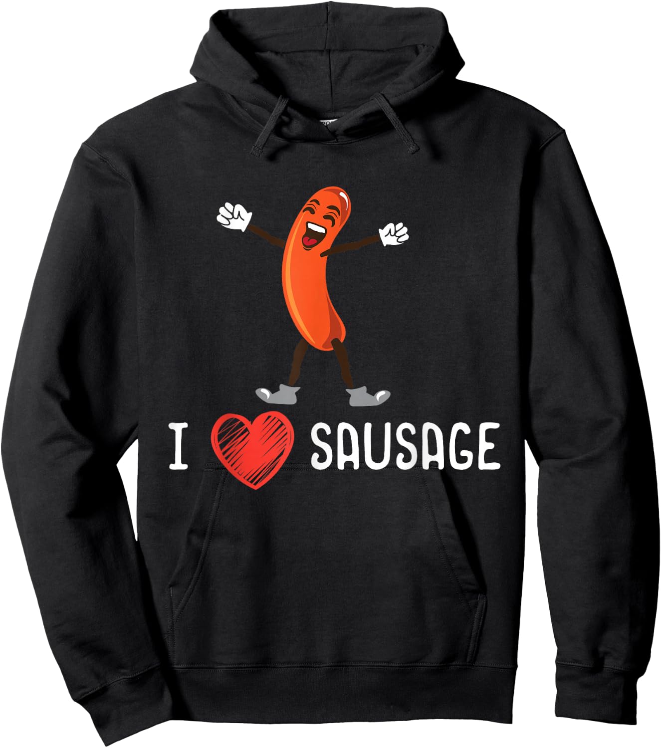 I Love Sausages Sausage King Hotdog Eater Meat Lover Hoodie - Hoodie | Black