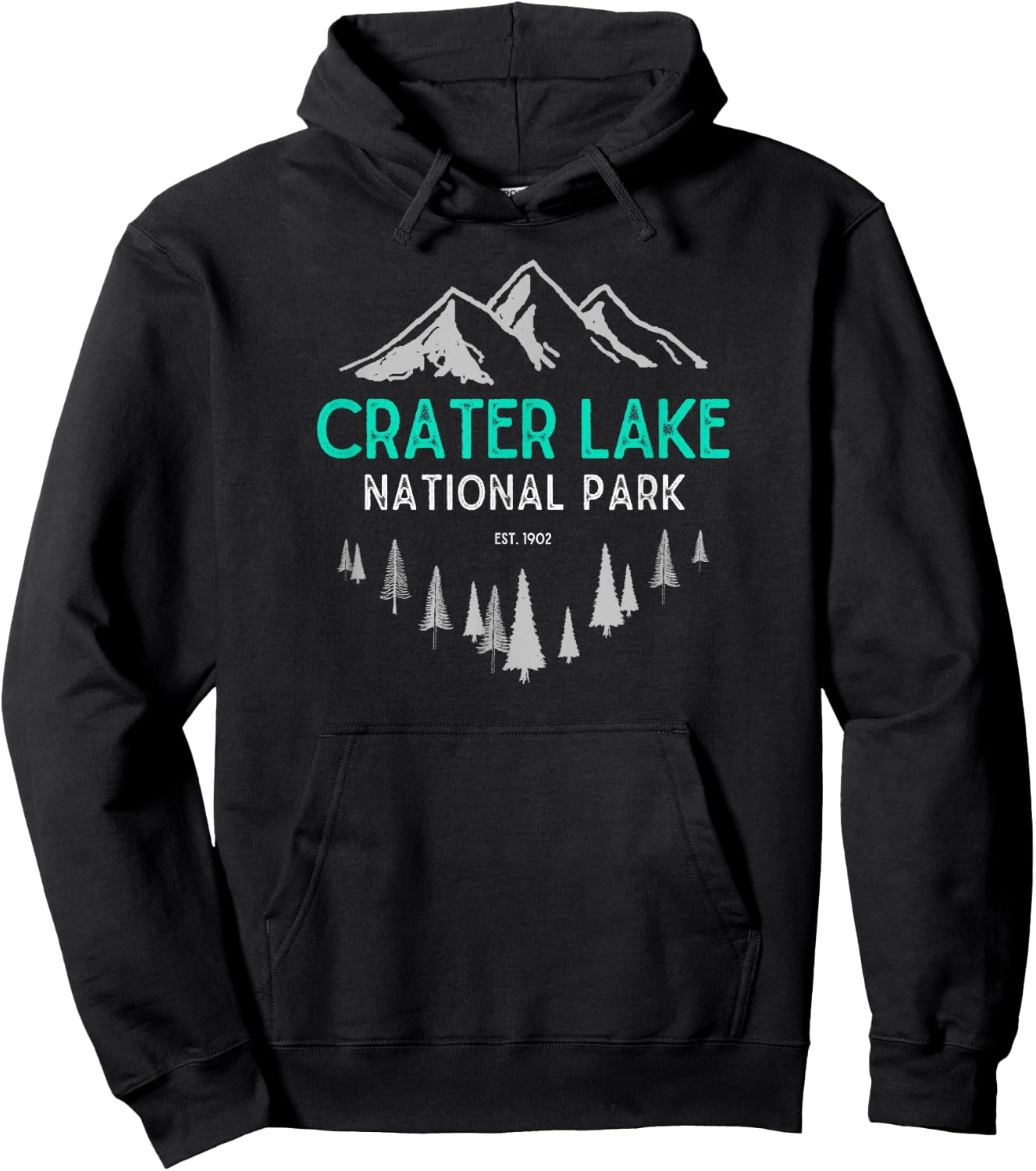 Crater Lake Vintage National Park Est 1902 Hoodie - Hoodie | Black