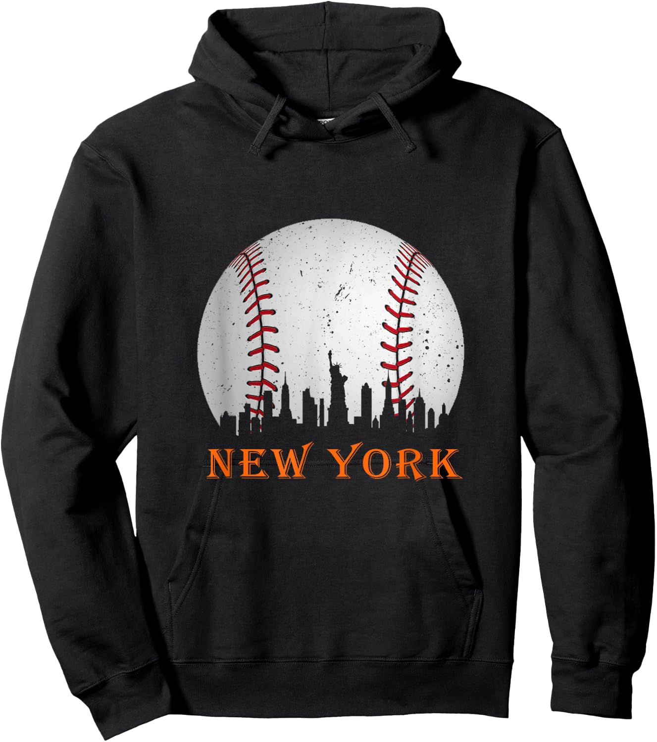 New York NY Skyline Baseball Vintage Met At Gameday Hoodie - Hoodie | Black