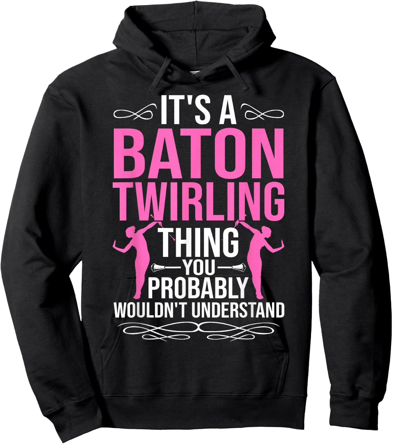 Twirler Costume Majorette Marching Band Quotes Baton Twirler Hoodie - Hoodie | Black