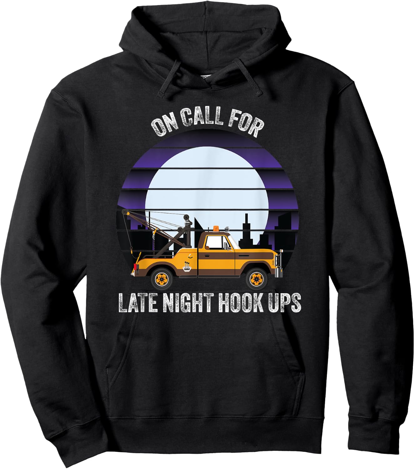 Funny tow truck driver old man tow operator Hoodie - Hoodie | Black