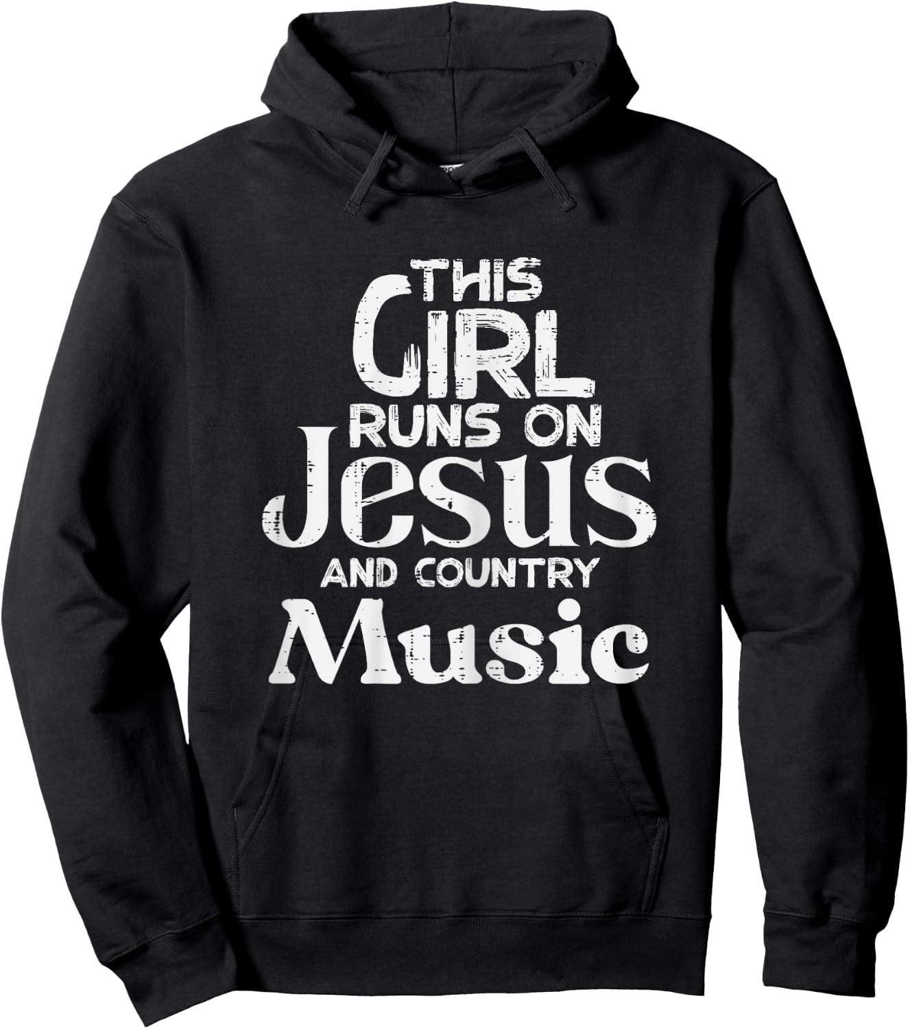This Girl Runs On Jesus Country Music Christian Girls Women Hoodie - Hoodie | Black