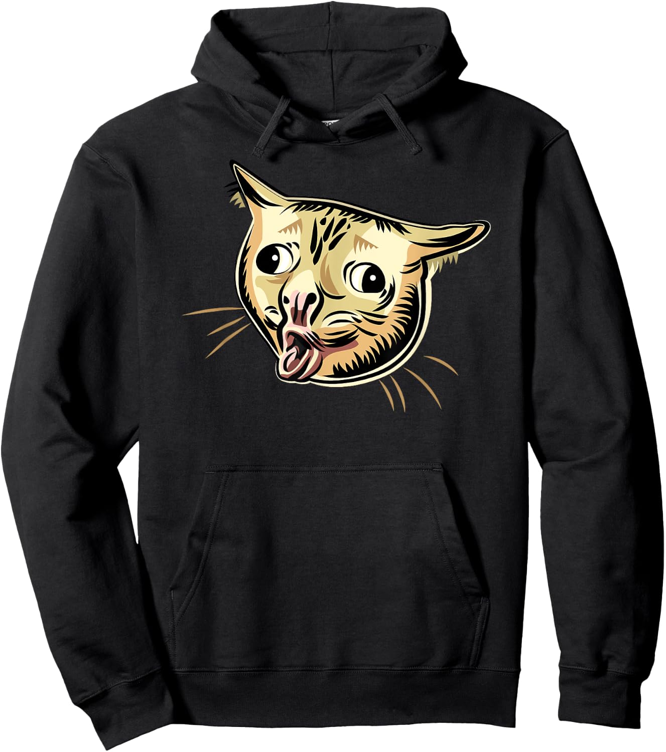 Coughing Cat Funny Cat Meme Graphic Hoodie - Hoodie | Black