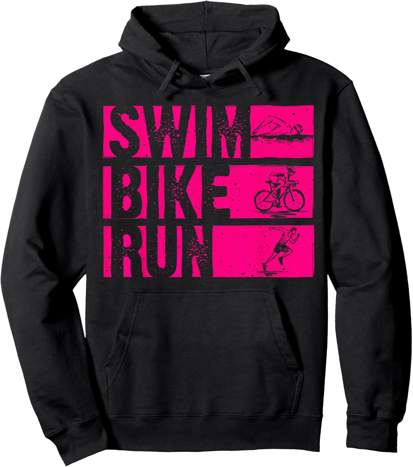 Funny Triathlon Swim Bike Run Design Men Women Triathletes Hoodie - Hoodie | Black