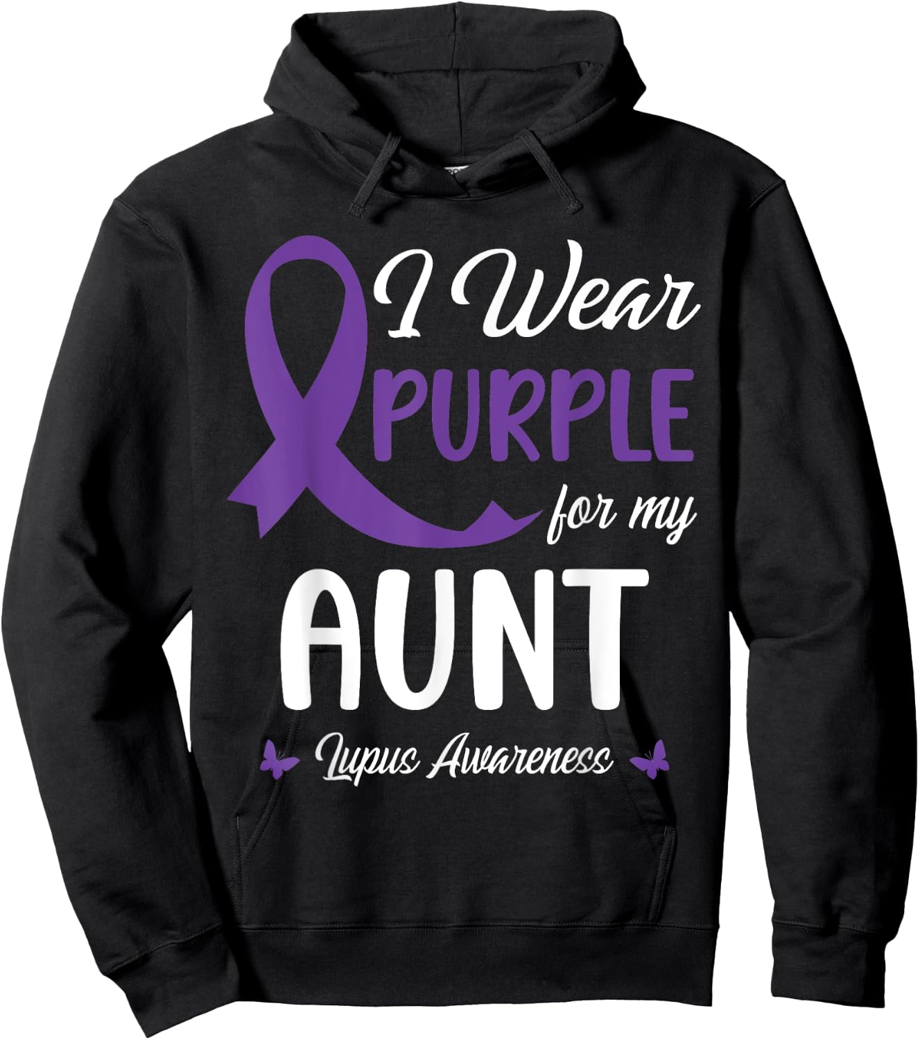 I Wear Purple For My Aunt Lupus Awareness Warrior Support Hoodie - Hoodie | Black