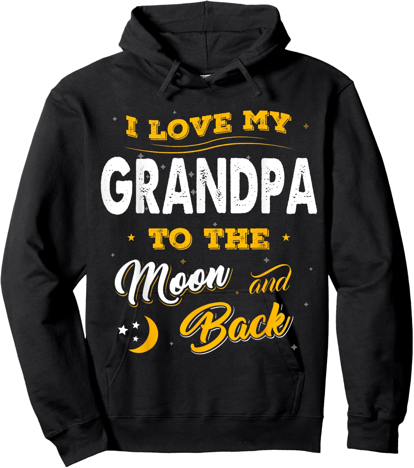 Fathers Day Shirt I Love My Grandpa To The Moon And Back Hoodie - Hoodie | Black