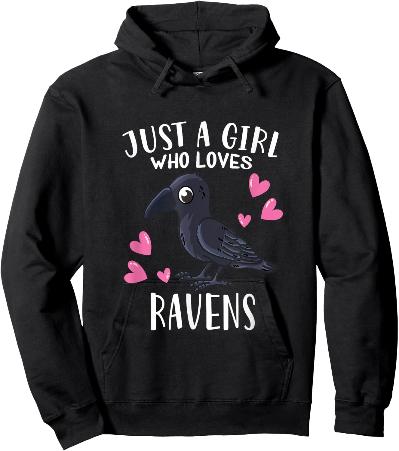 Raven Crow Lovers Just A Girl Who Loves Ravens Hoodie - Hoodie | Black