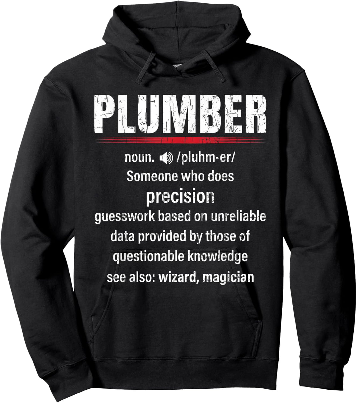 Funny Plumber Definition Graphic & More -Adults, -Kids Black Short Sleeve Small Classic Fit Plumber-Themed Hoodie - Hoodie | Black