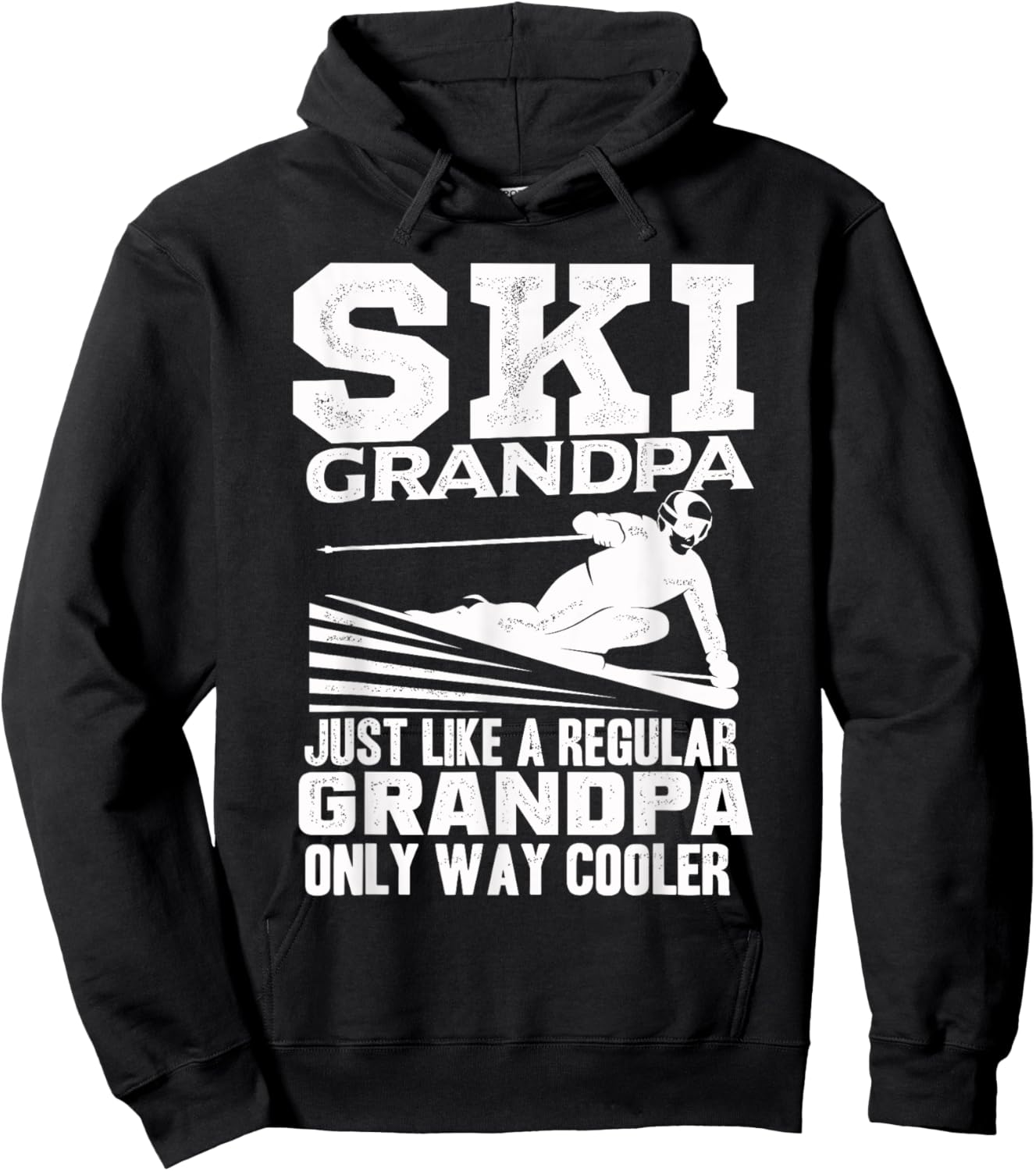 Funny Ski Skiing Grandpa Grandfather Cool Quote Hoodie - Hoodie | Black