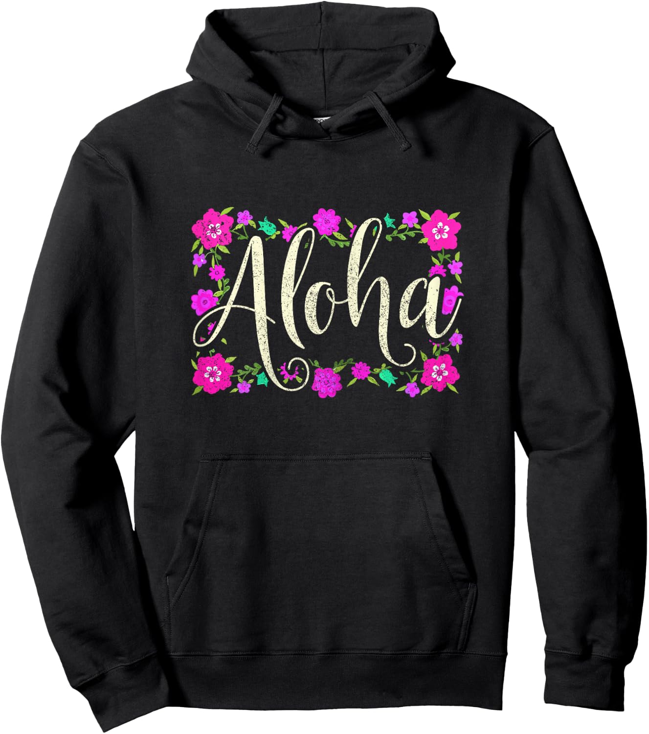Aloha Hawaiian Flowers Flower Surfer Vintage Hawaii Hoodie - Hoodie | Black