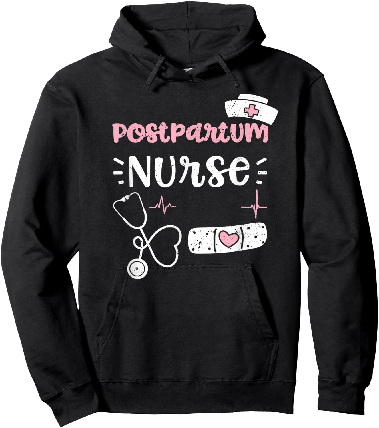 Postpartum: Postpartum Nurse - Nurse Sayings Hoodie - Hoodie | Black