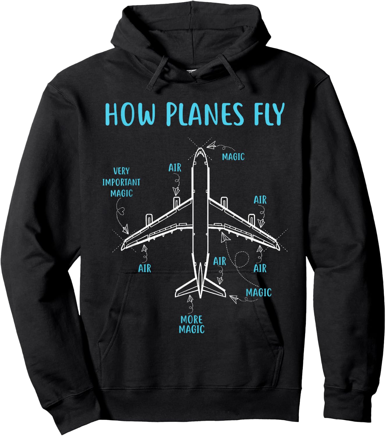 How Planes Fly Funny Aviation Engineer Pilot Airplane Hoodie - Hoodie | Black