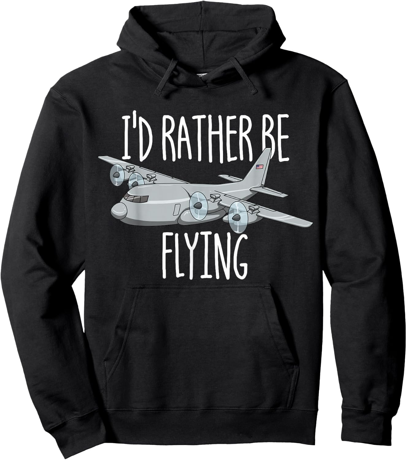 I'd Rather Be Flying C-130 Airplane Flying C130 Hercules Hoodie - Hoodie | Black