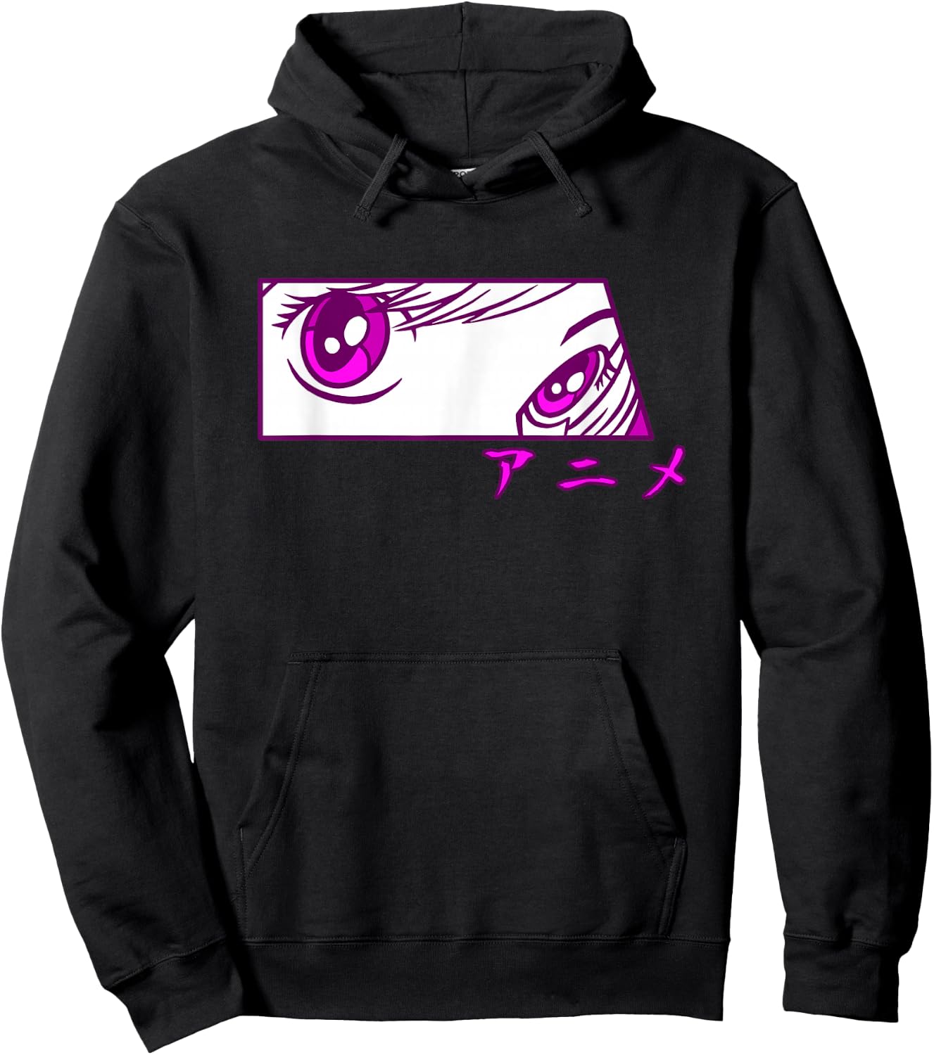 Anime Eyes Anime in Japanese Characters for Girls Teens Hoodie - Hoodie | Black