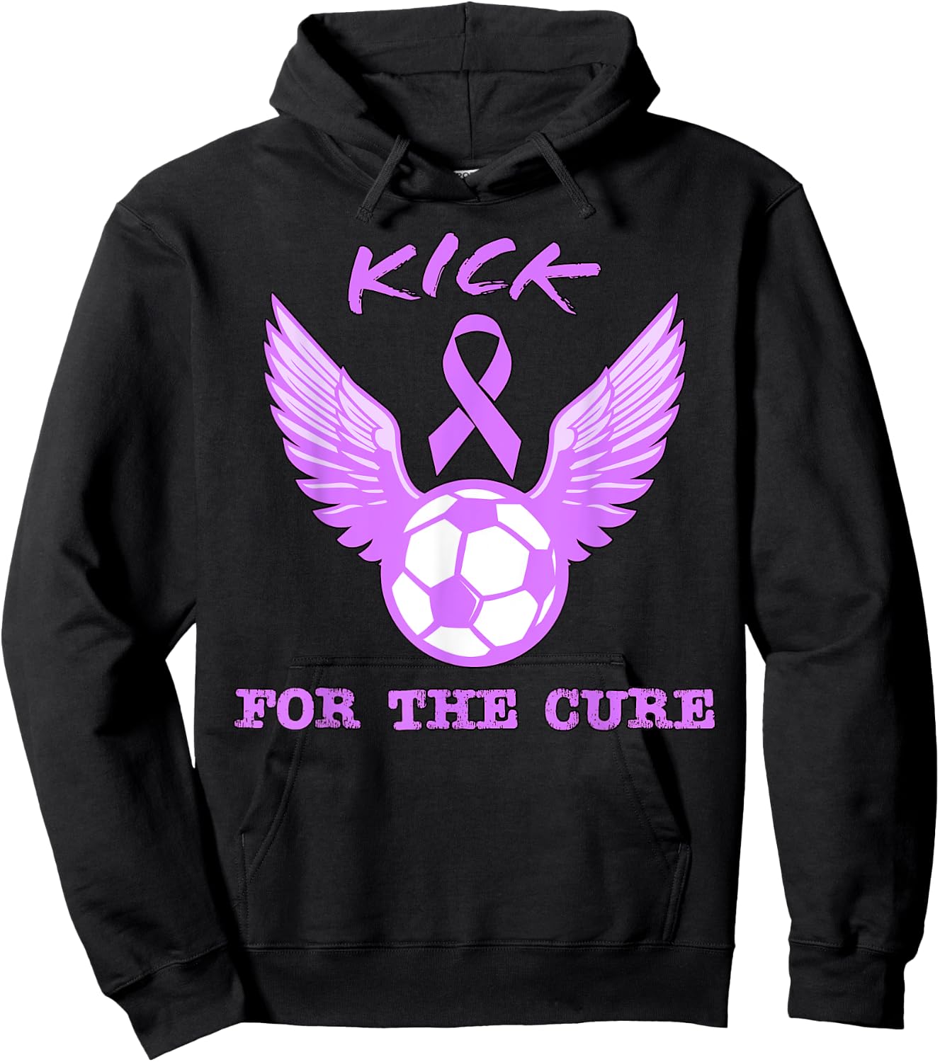 Kick For The Cure Pancreatic Cancer Awareness Month Soccer Hoodie - Hoodie | Black