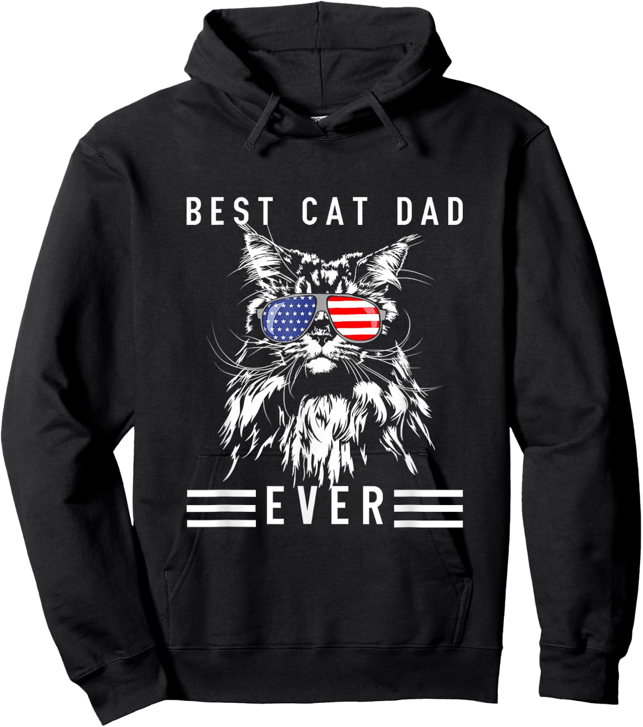 Funny Maine Coon Cat Best Cat Dad Ever Funny Cat Maine Coon Hoodie - Hoodie | Black