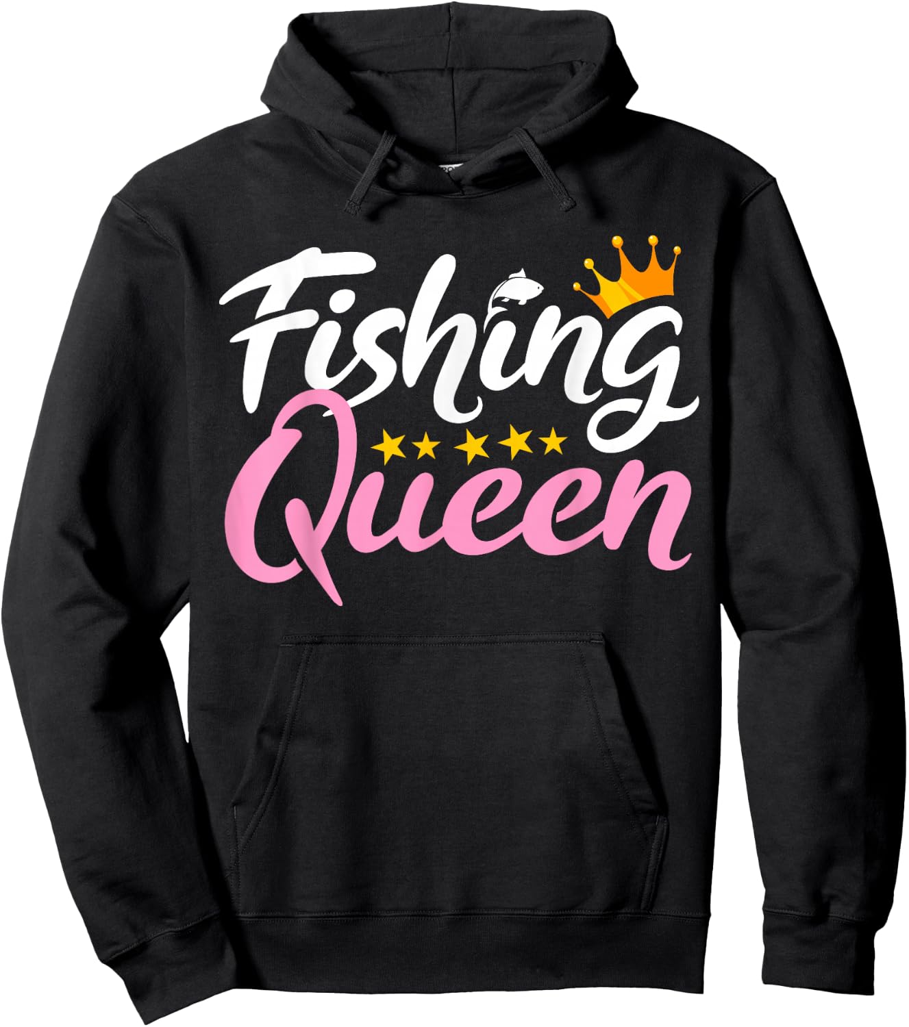 Fishing Queen Funny Fisherman Aquatic Enthusiast Women Hoodie - Hoodie | Black