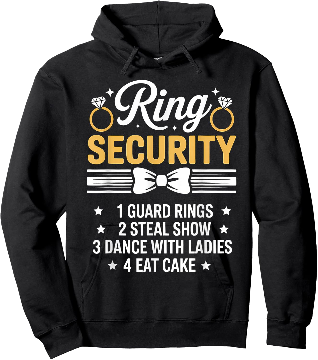 Ring Security Wedding Party Funny Ring Bearer Hoodie - Hoodie | Black