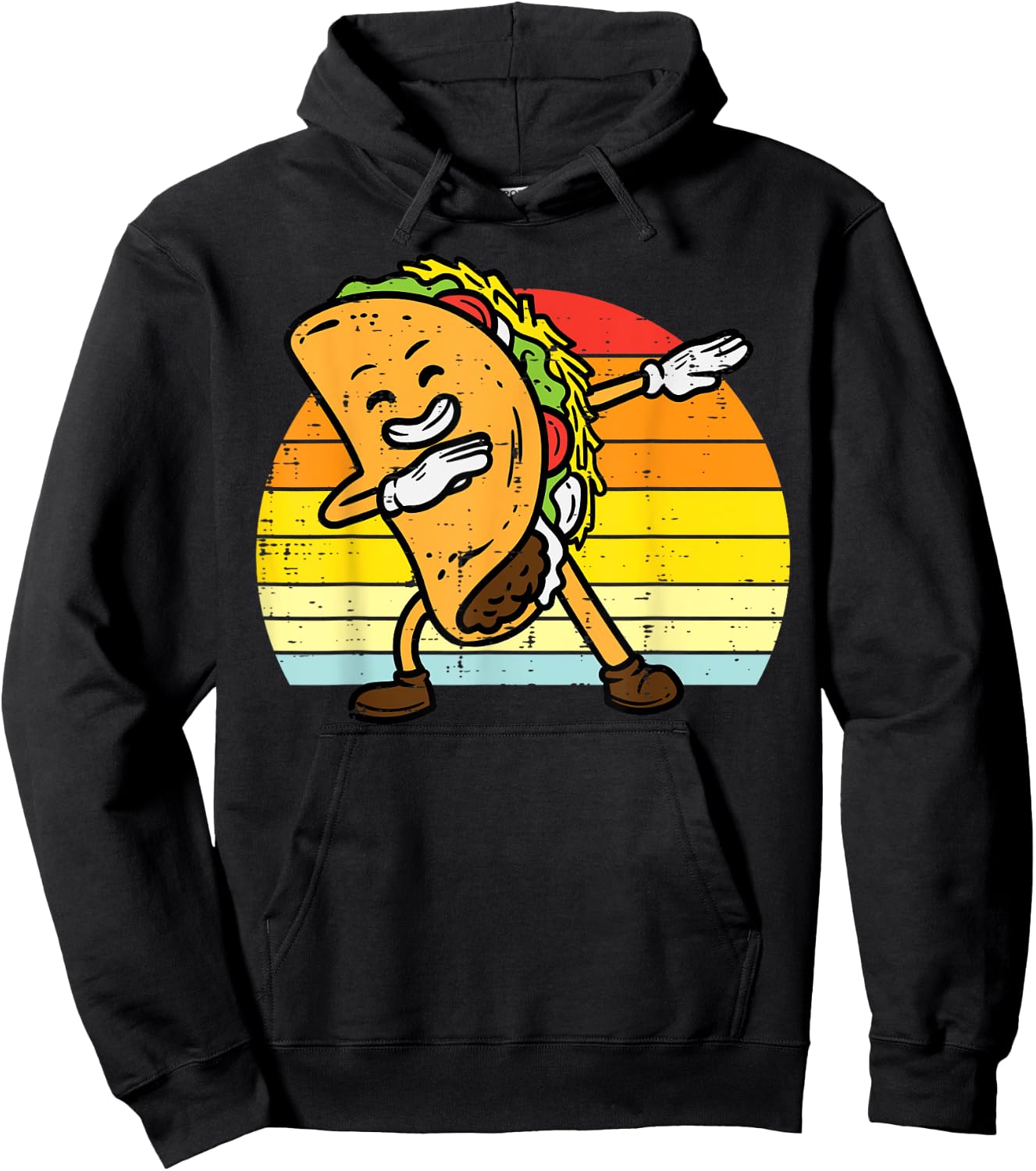 Dabbing Taco Dab Retro Cinco De Mayo Men Boys Youth Kids Hoodie - Hoodie | Black