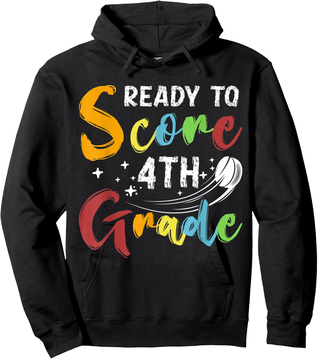 Funny 4th Grade Ready To Score Hockey Puck Back To School Hoodie - Hoodie | Black