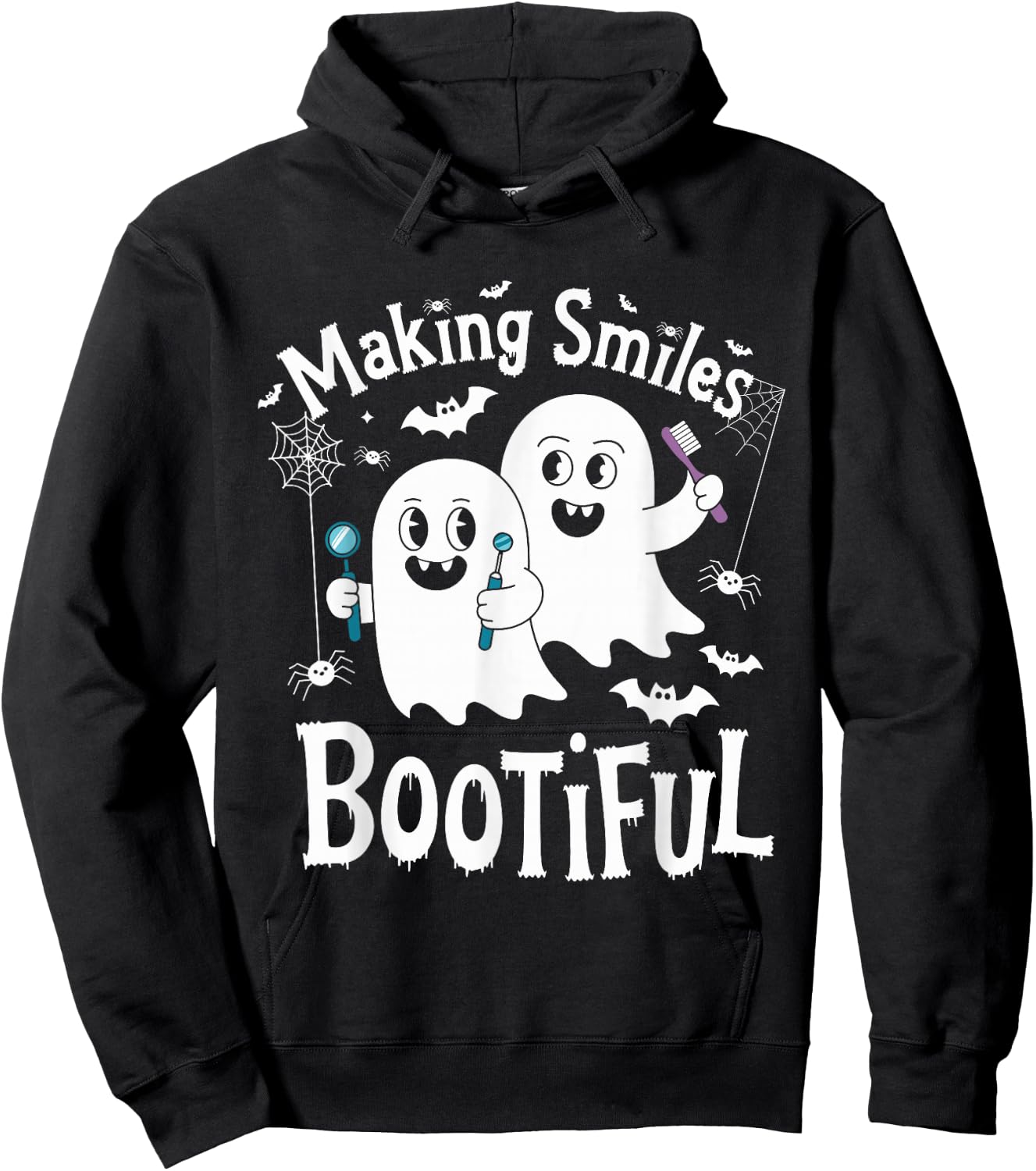 Making Smiles Bootiful Halloween Dentist Dental Hygiene Hoodie - Hoodie | Black