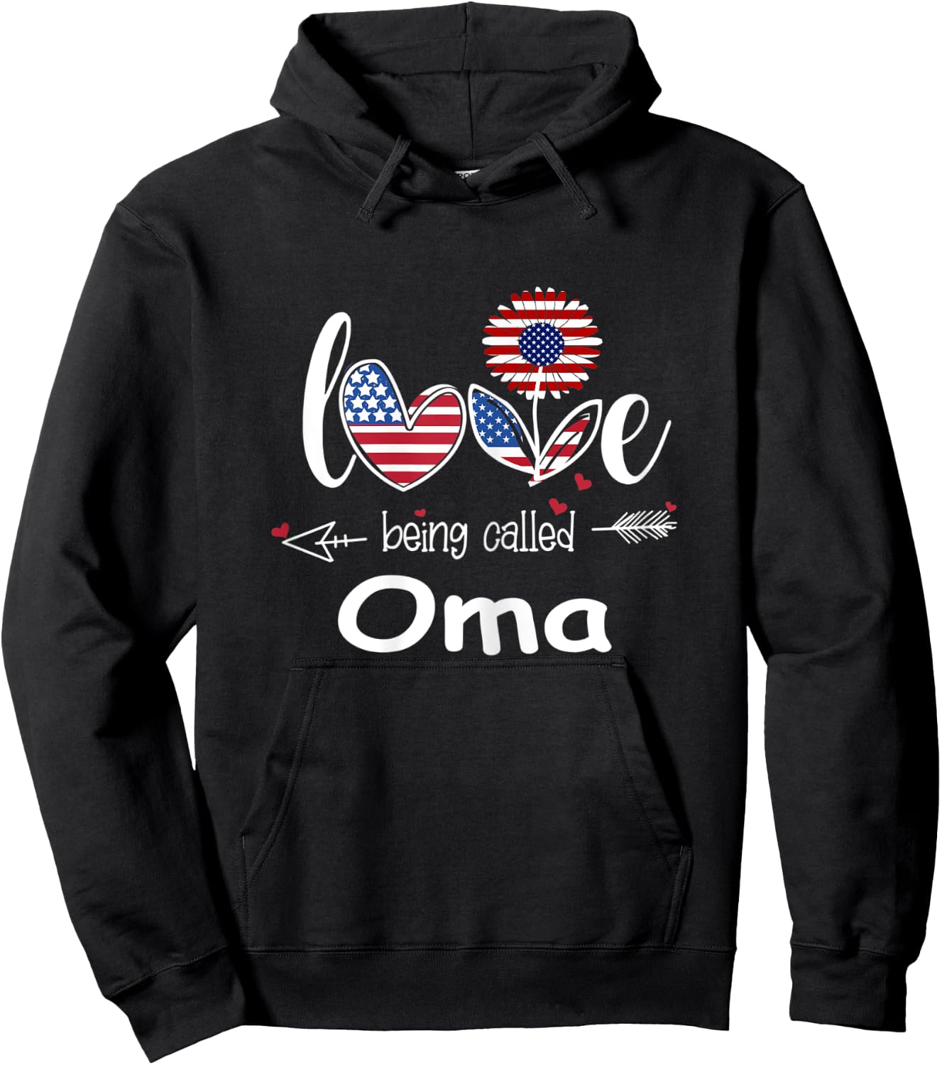 Love being called Oma Independence Day Hoodie - Hoodie | Black