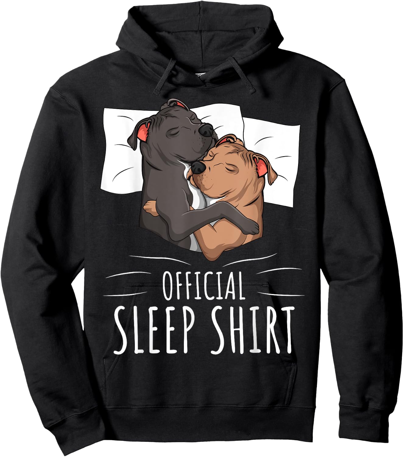Official Sleep Shirt Staffordshire Bull Terrier Dog Hoodie - Hoodie | Black