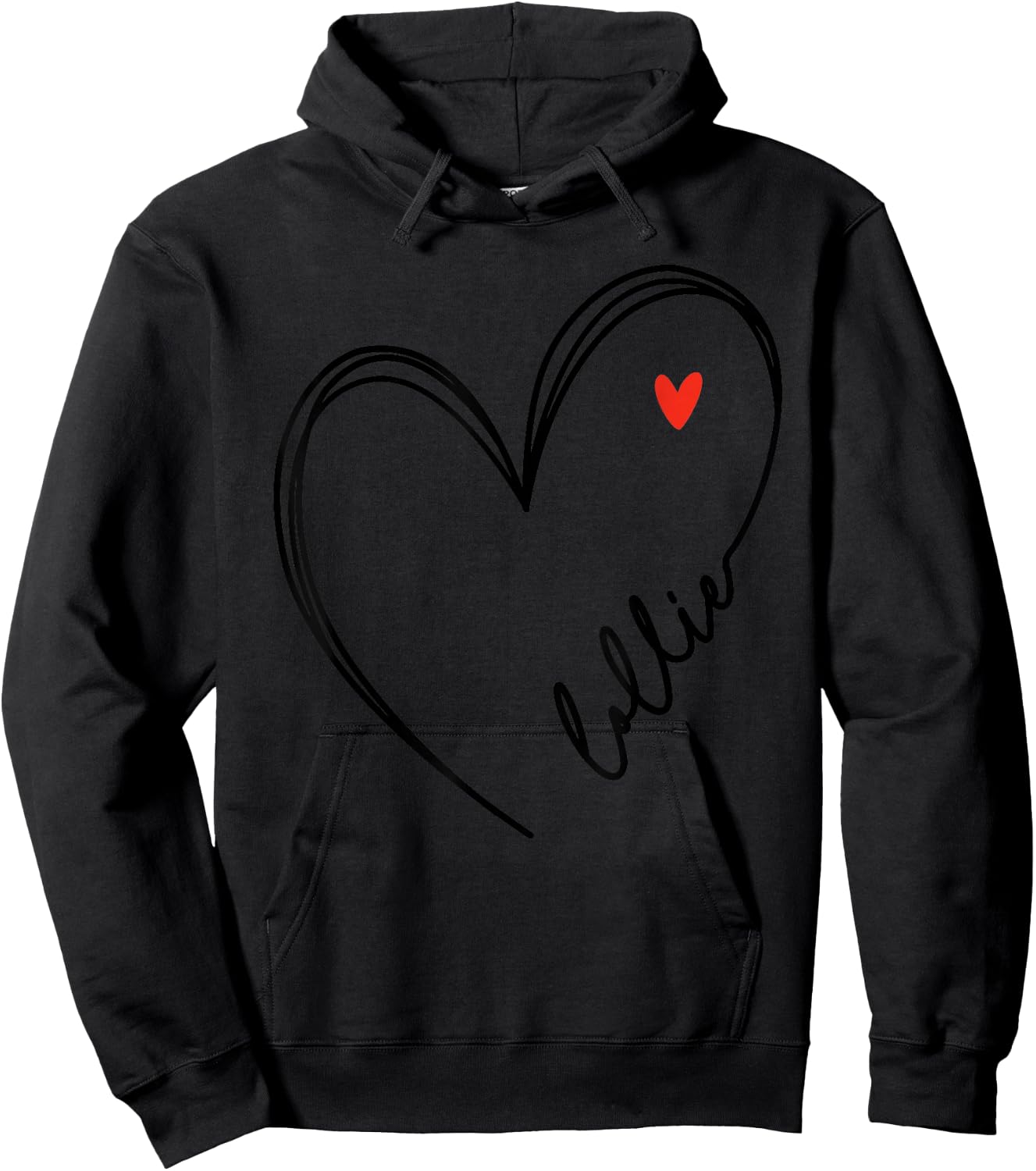 Cute lollie With Heart Girl Women Mom Mother Hoodie - Hoodie | Black