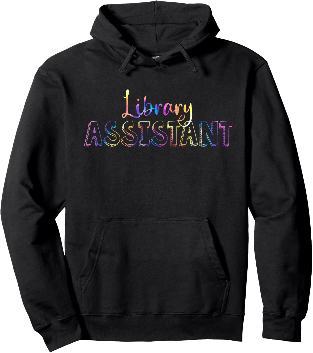 Cute Tie Dye Library Assistant Librarian Hoodie - Hoodie | Black