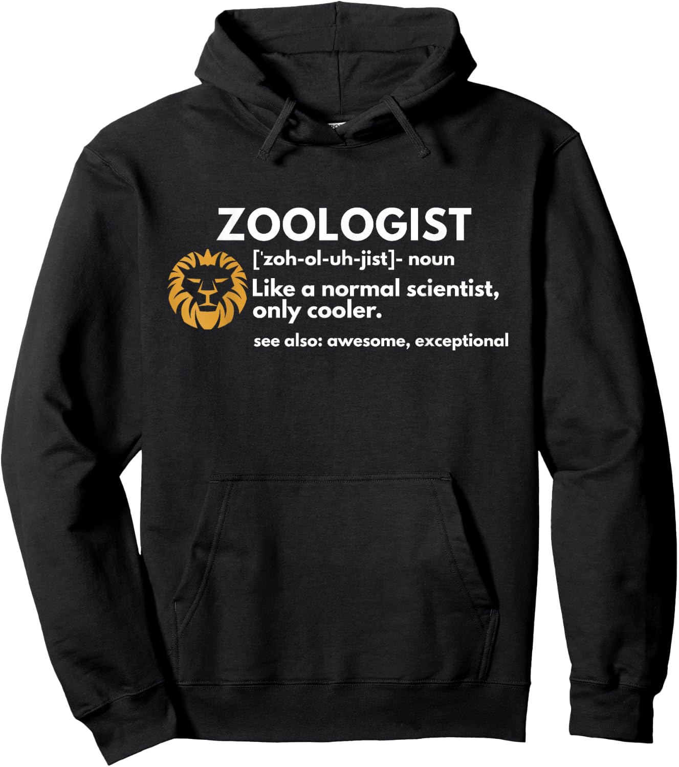 Zoologist Definition Funny Zoology Science Gift Hoodie - Hoodie | Black