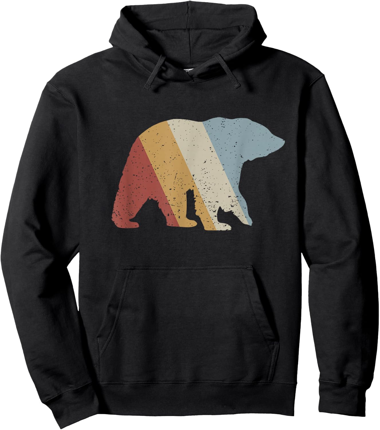 Bear Retro Style Vintage Hoodie - Hoodie | Black