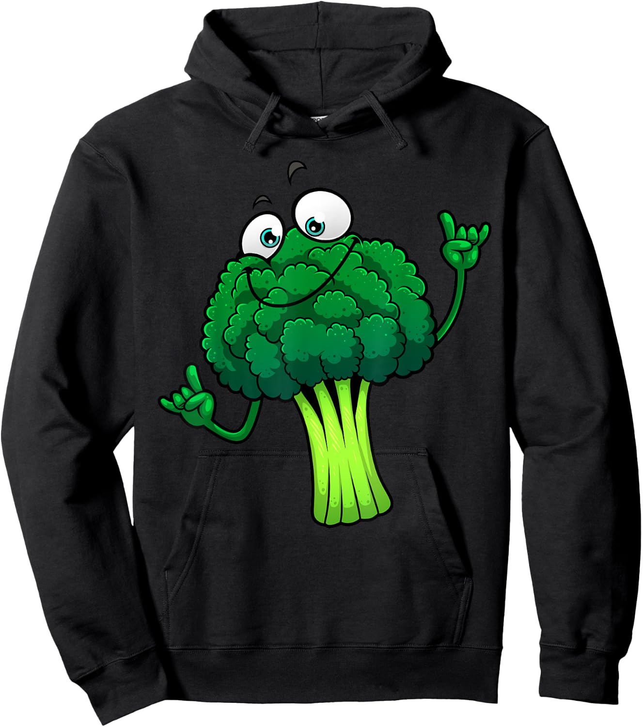Funny Broccoli Lover Designs Women Vegetarian Foodie Hoodie - Hoodie | Black