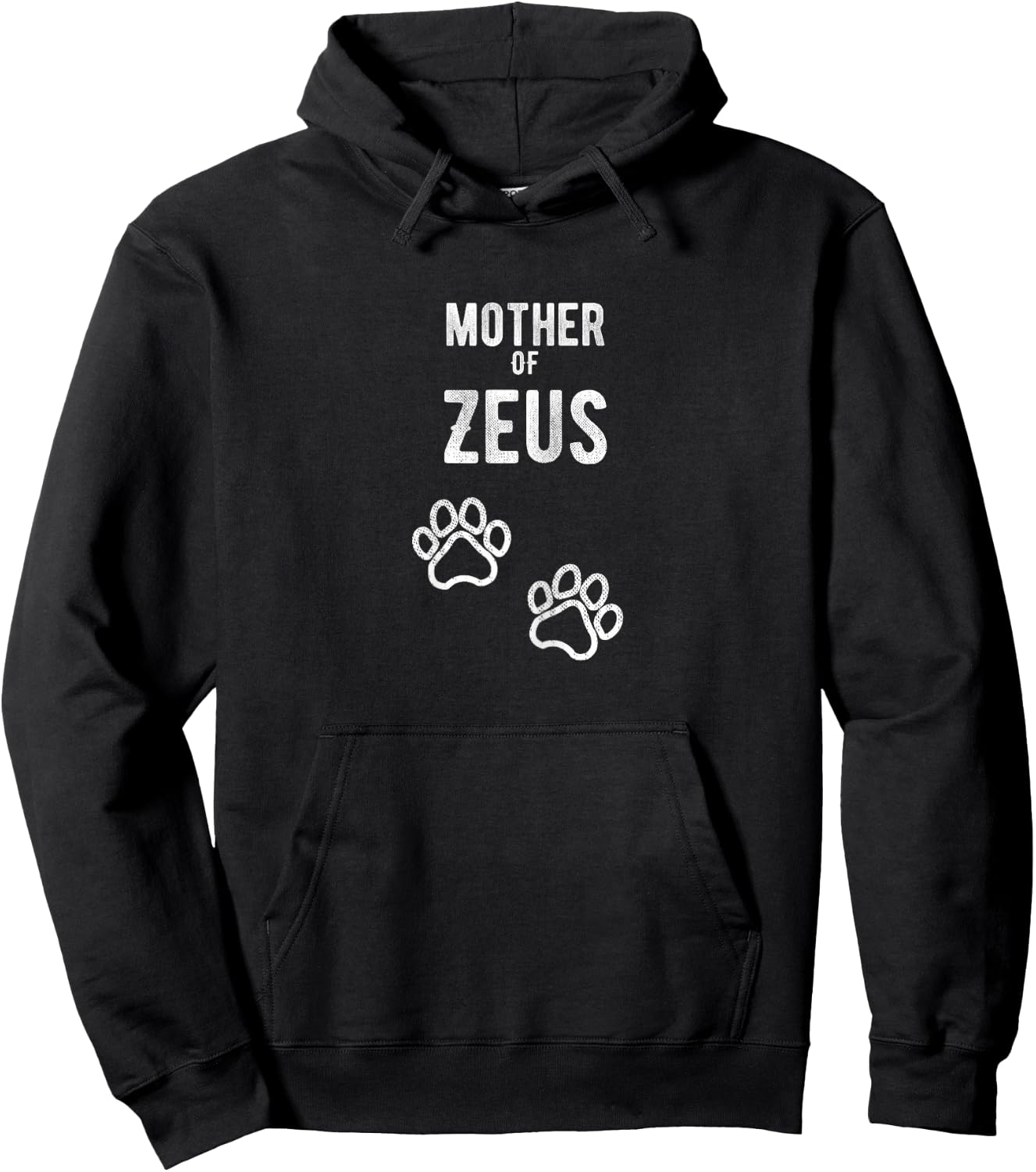 Mother of Zeus - Dog Puppy Personalised Name Graphic Women Hoodie - Hoodie | Black
