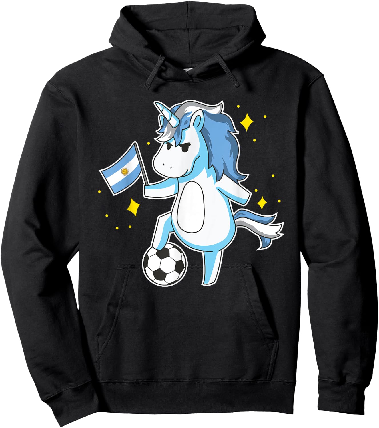 Soccer Unicorn Argentina Jersey Design Argentinian Football Hoodie - Hoodie | Black
