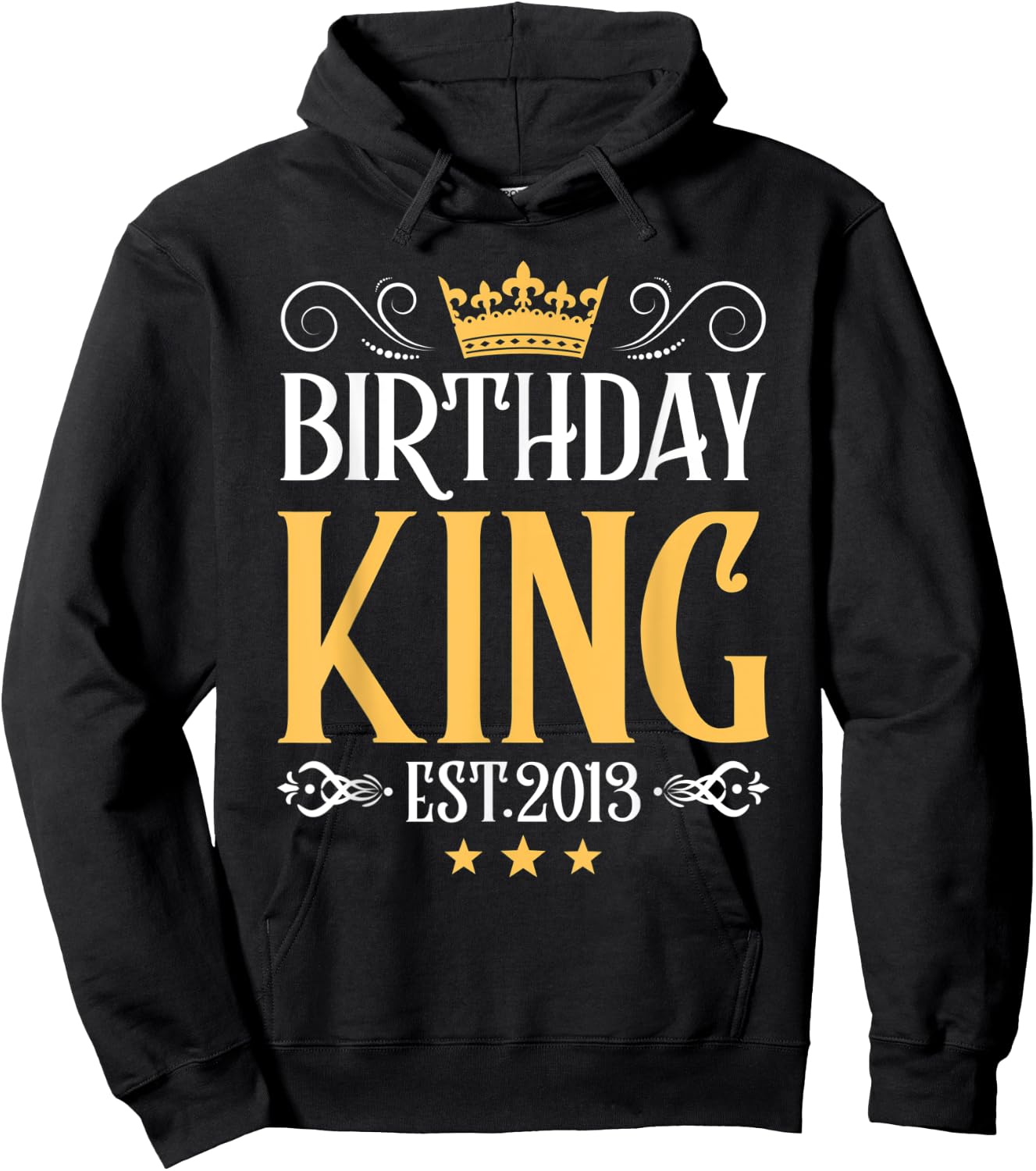 mb 9th Birthday King Est 2013 Golden Crown Boys Men Hoodie - Hoodie | Black