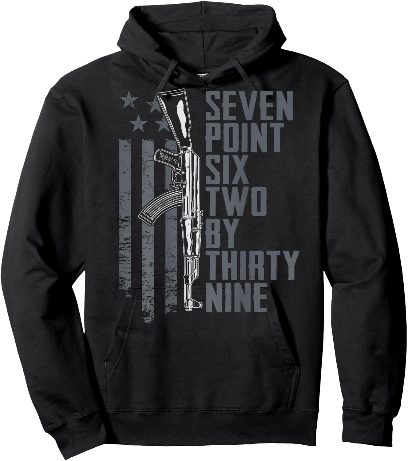 7.62x39 Seven Six Two X 39 AK47 7.62 Rifle Owner (ON BACK) Hoodie - Hoodie | Black