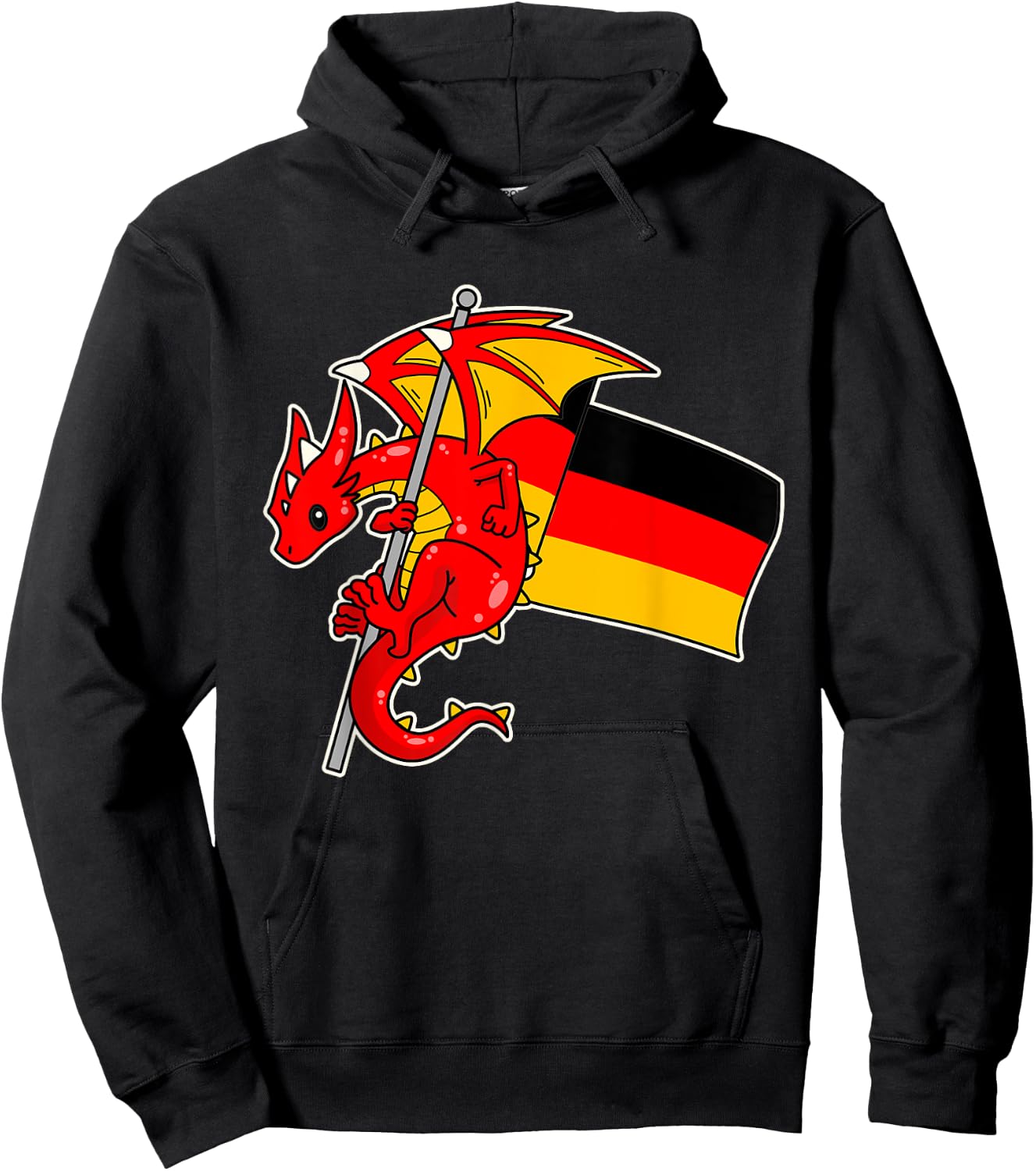 Epic Dragon With Germany Flag - German Hoodie - Hoodie | Black