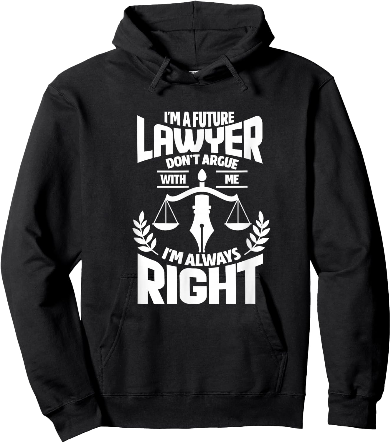 Law Student Funny I'm A Future Lawyer Don't Argue With Me Hoodie - Hoodie | Black