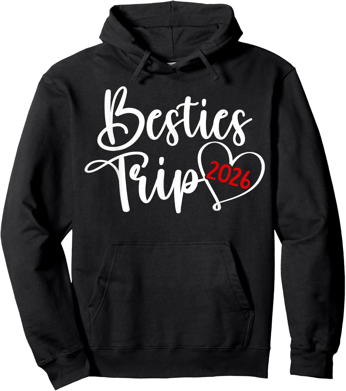 Besties Trip 2026 Heart Vacation Best Friend Night Out Hoodie - Hoodie | Black